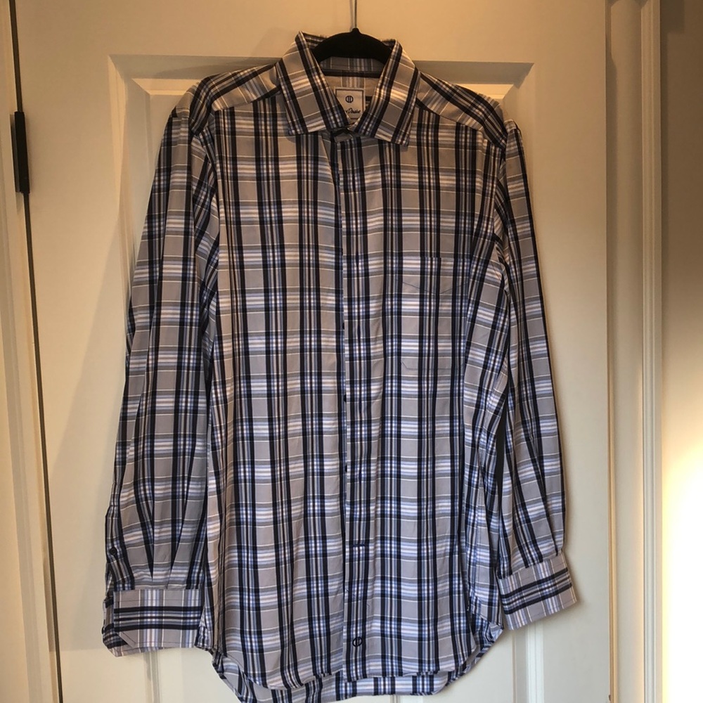 David Donahue plaid button down